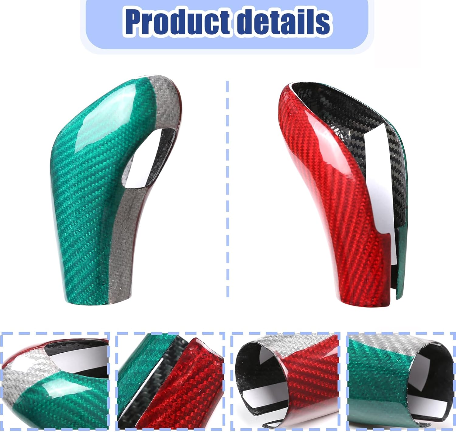 LLKUANG Car Center Console Gear Shift Knobs Head Cover Trim Compatible with Alfa Romeo Giulia Stelvio 2020 2021 Carbon Fiber Gear Knob Head Protection Cover Interior Accessories (3 Colors)