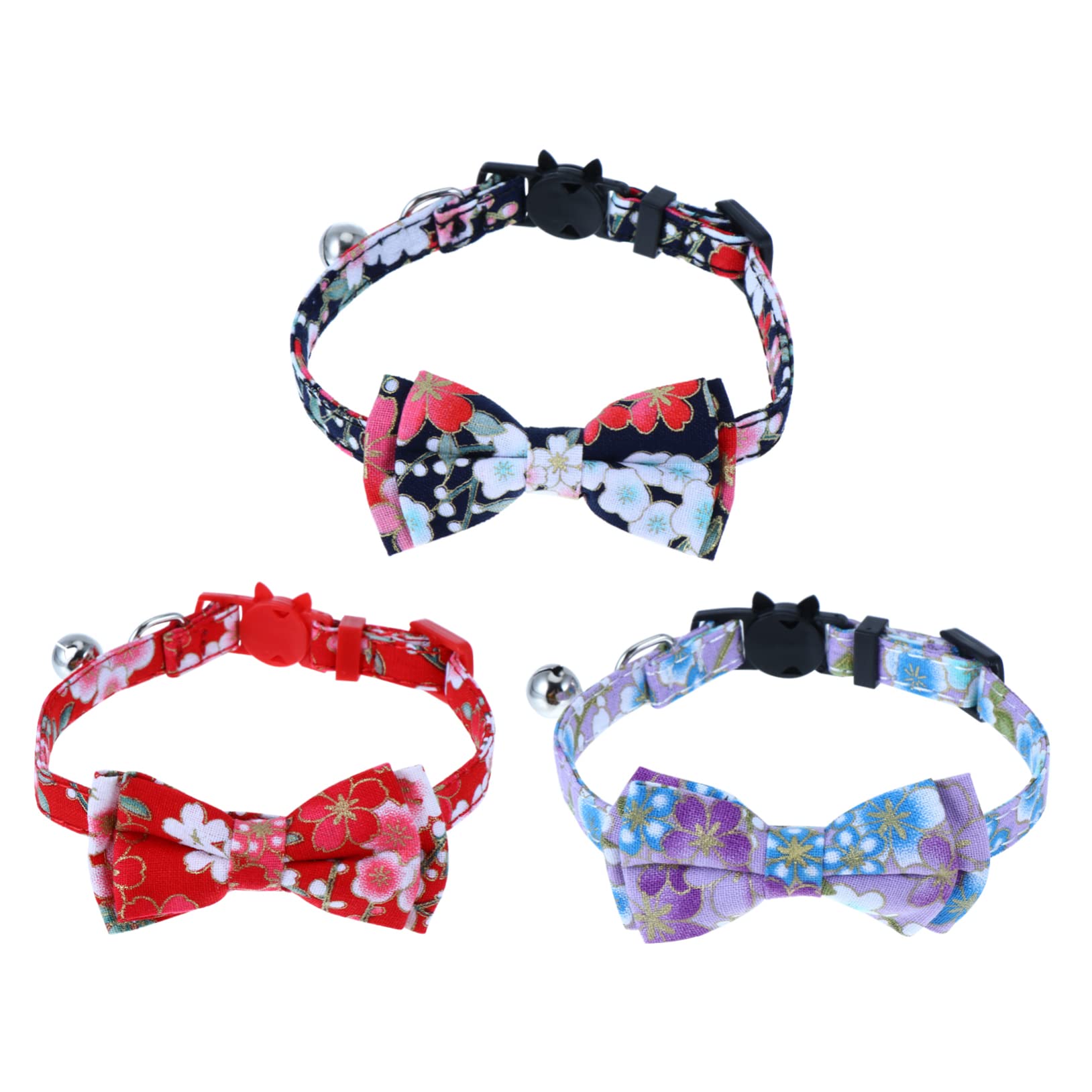 BESPORTBLE 9stücke Verstellbarer Katzenhalsband Mit Glöckchen Und Schleife Blumenmuster Farben Für Haustiere Für Süße Katzen Und Kätzchen