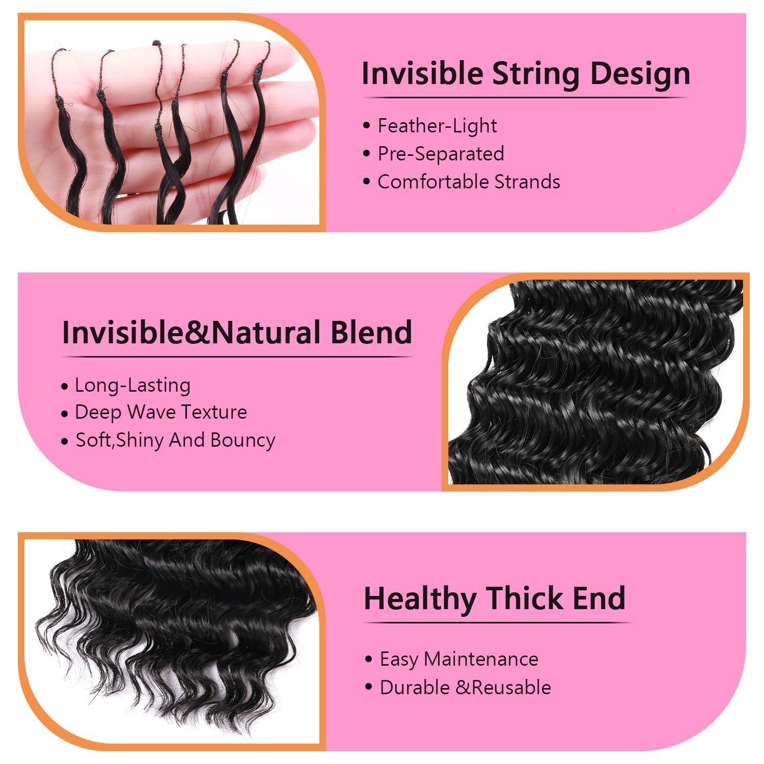 Amazon.com : Curly Feather Crochet Hair Human Hair Feeling  display picture 3