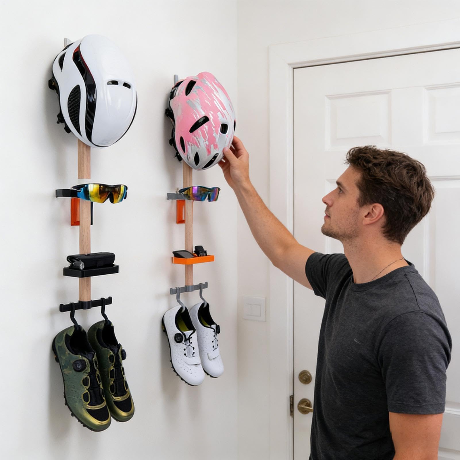 Soporte para casco, soporte de pared, accesorios de bicicleta verticales