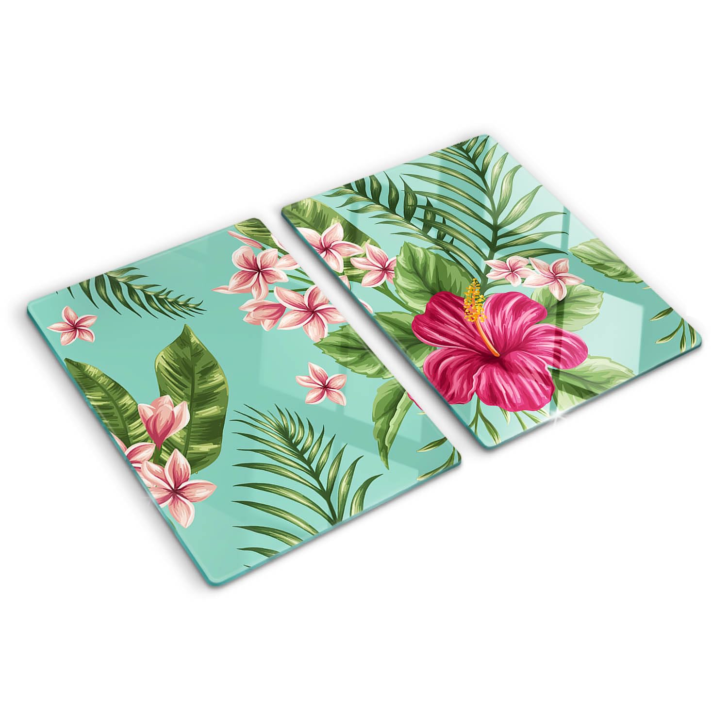 Planche de cuisine en verre 2x40x52 cm Fleurs d'Hawaï pour plan de travail