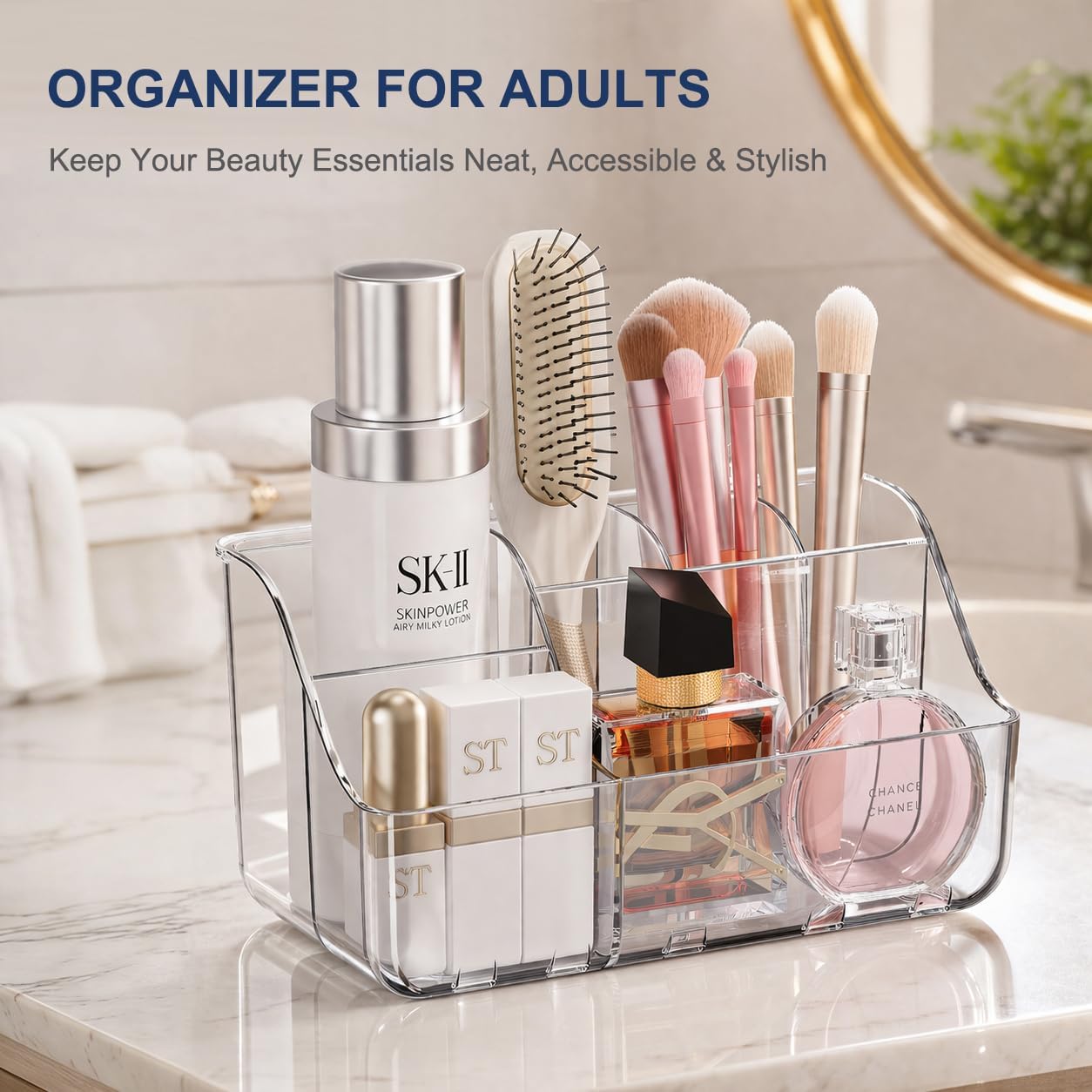 Sotfamily Clear Kids Toothbrush Holders for Bathrooms, 1 Pack(No-Drill)