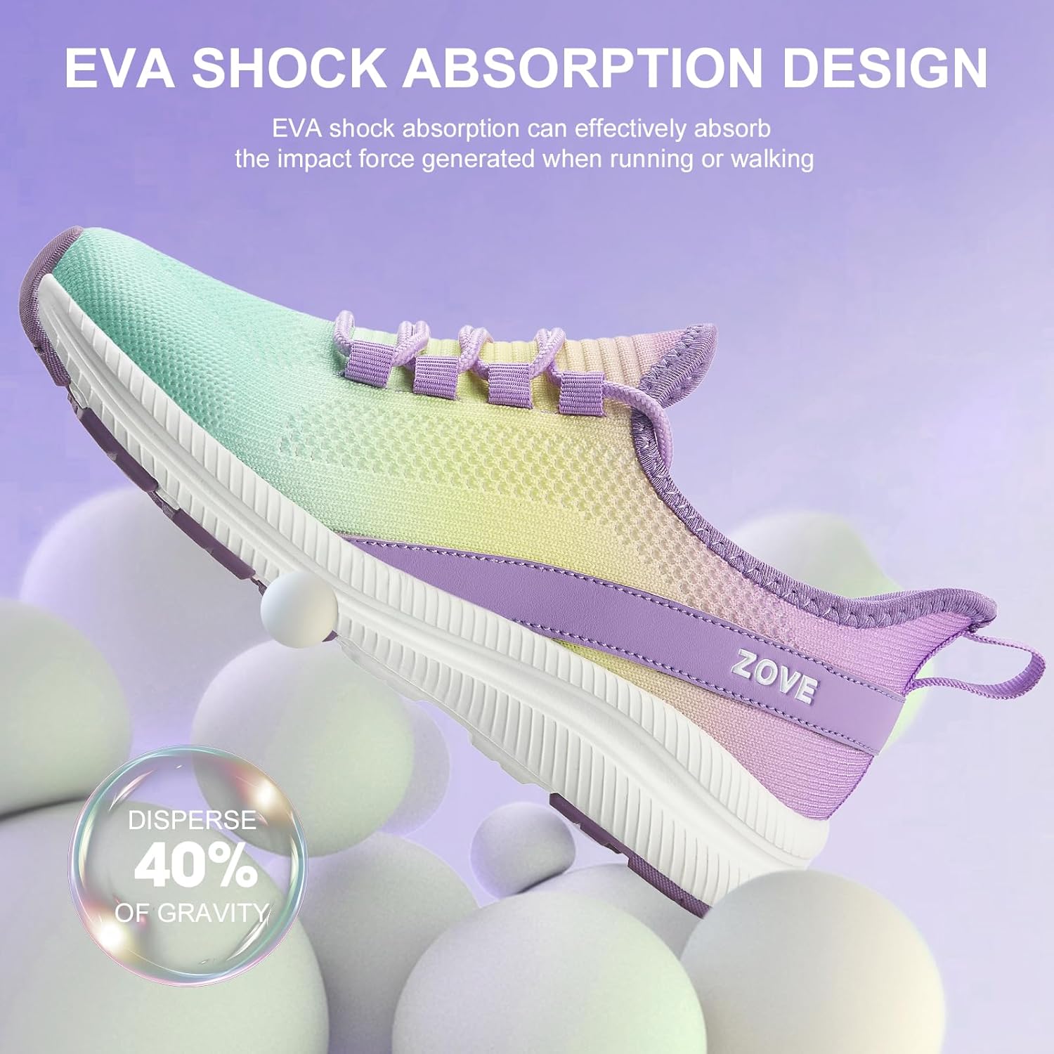 ZOVE Wide Toe Box Shoes Women Extra Wide Width Sneakers Ultra Light Road Running Shoes Non-Slip Tennis Sneakers Breathable Walking Athletic - Image 5