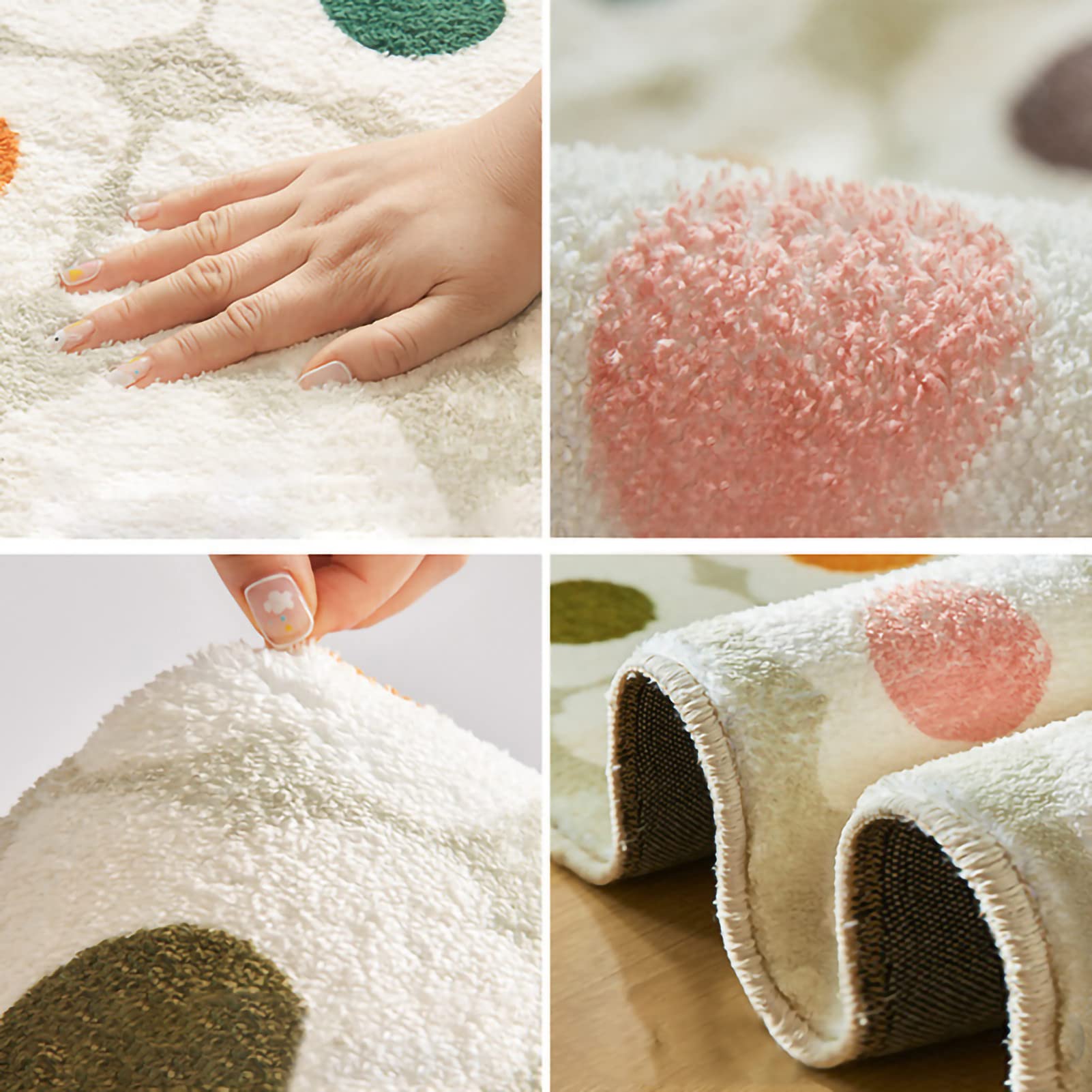 SWECOMZE Kinderzimmer Babymatte Weich Teppich Rund Babyzimmer Krabbeldecke rutschfest Spielmatte Baby Krabbelmatte Groß Kinderteppich Mädchen Jungen (Blume,120 * 120cm)