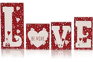 Ornativity Valentine's Day Red Wooden Love Blocks: A Heartwarming Mantel Masterpiece