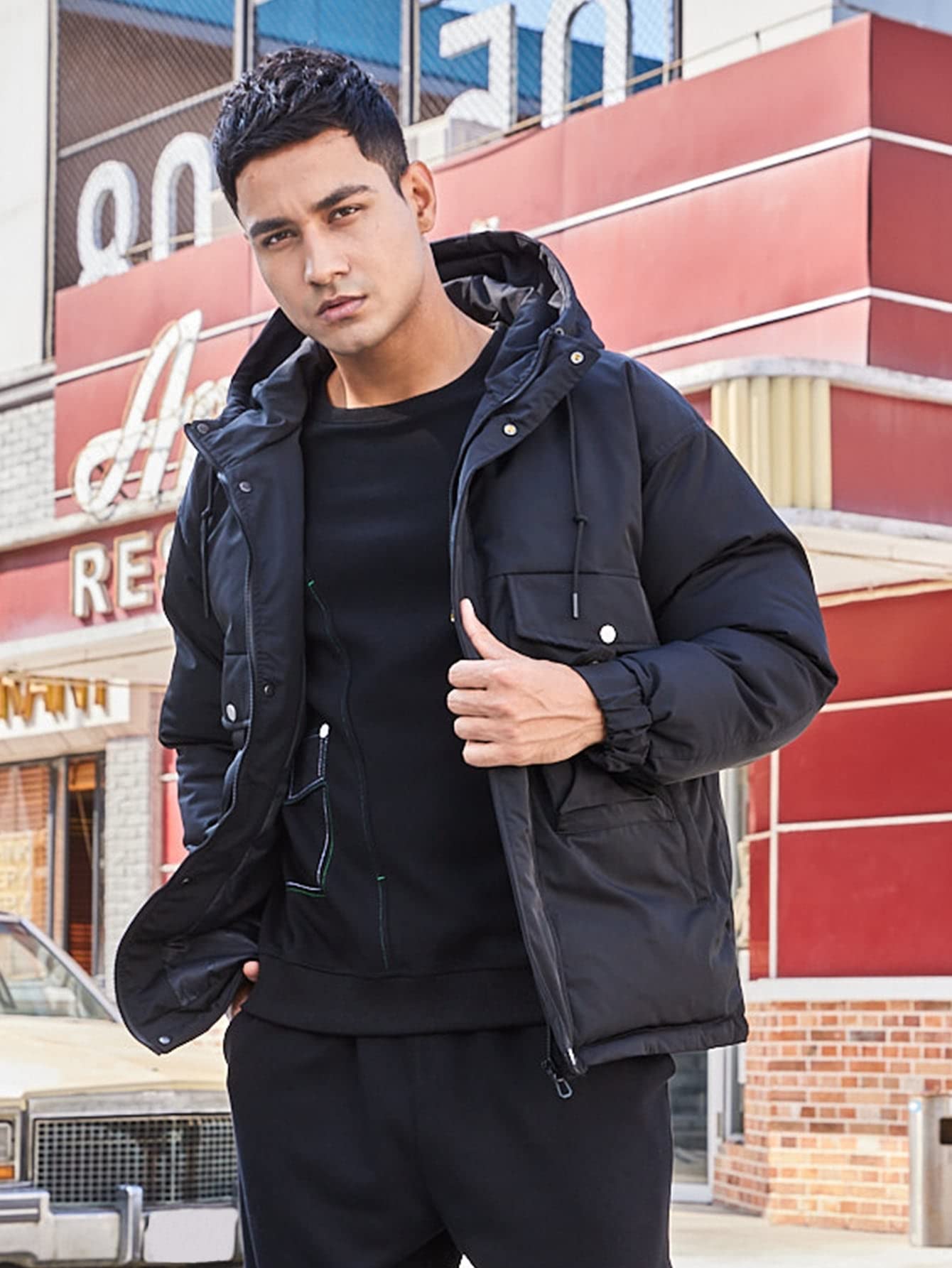 Amazon.com: RGOT Jackets for Men - Men Pocket Front Hooded Puffer 