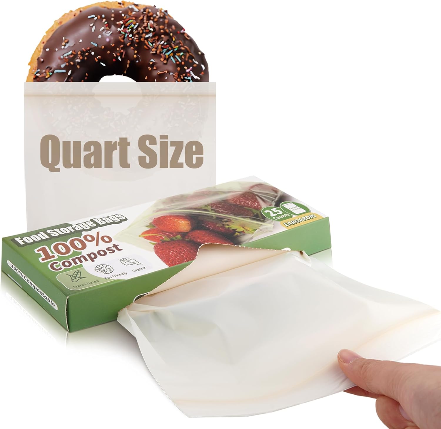 Eargardin Compostable Quart Bags 100 Compost Leakproof