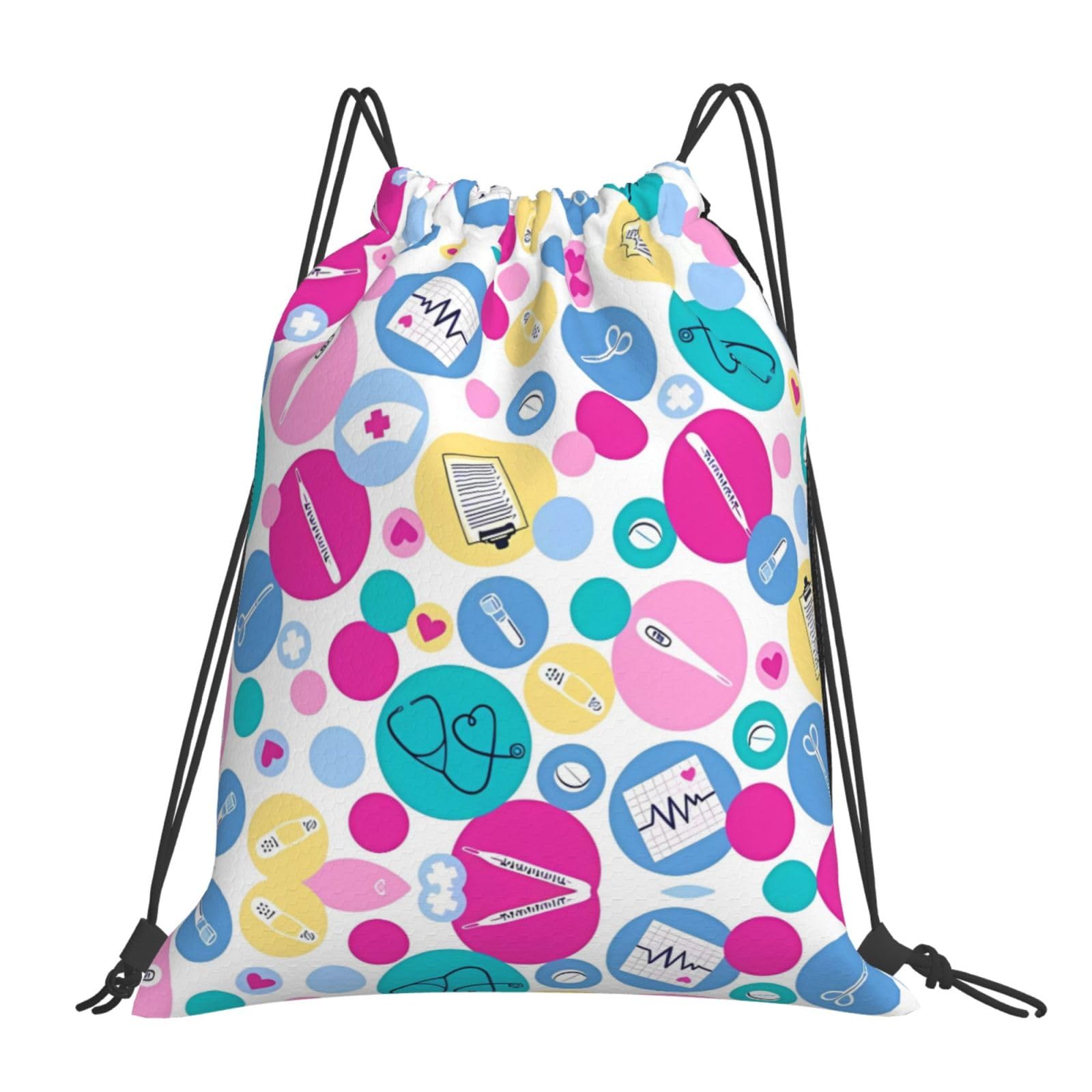 GaxfjRu Cute Nurse Drawstring Back Bag - Waterproof Cinch Bag, String Backpack with Adjustable Straps, Versatile Bags