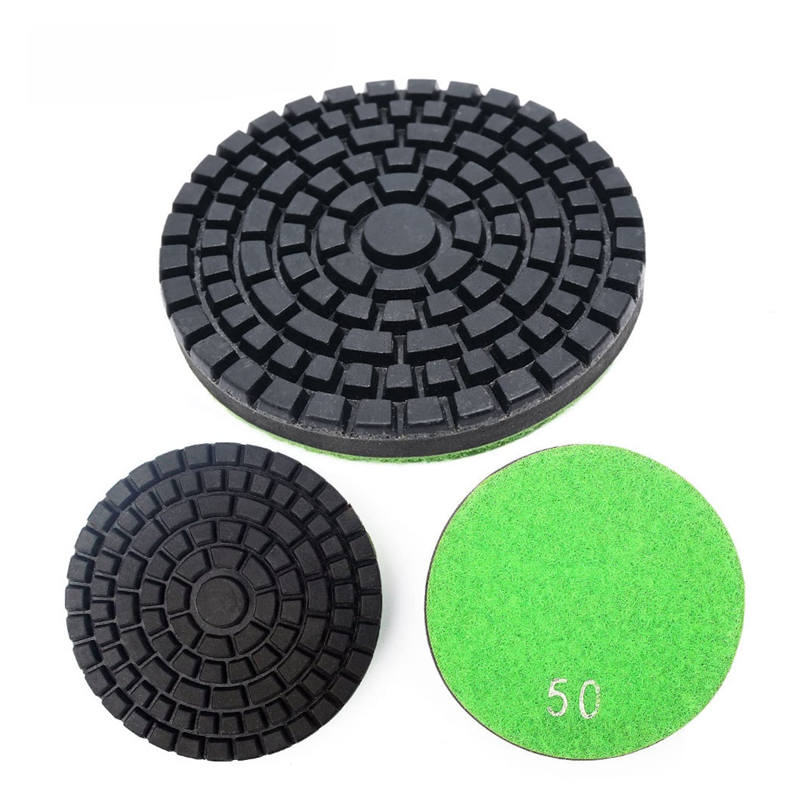 Almohadilla for pulir pisos de 3 pulgadas y 80 mm, 3 unidades por lote, almohadilla for pulir concreto con enlace de resina de diamante grueso, discos de lijado flexibles fangzi (Color : Grit