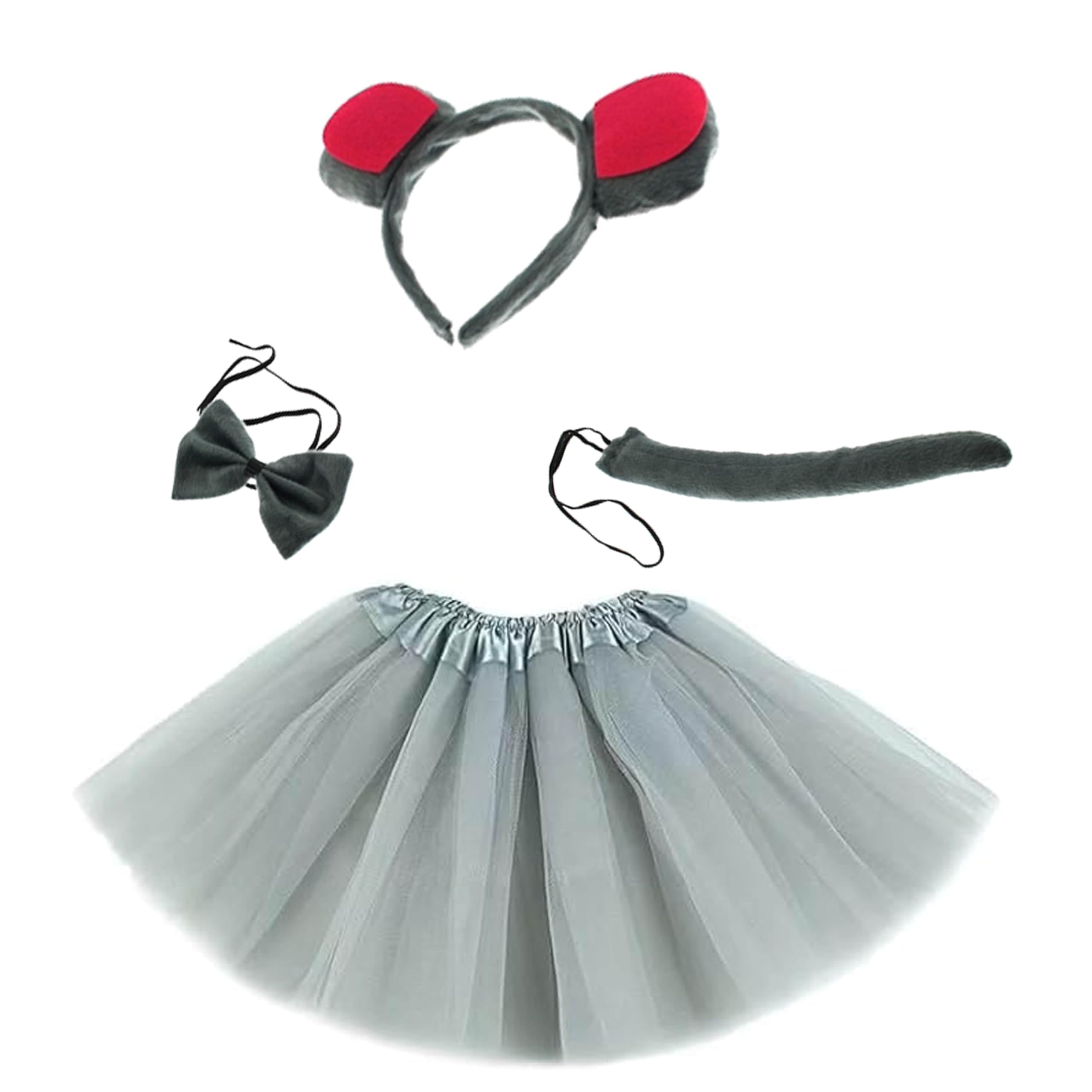 Zac's Alter Ego Animal Ears Bow Tie Tail Tutu Costume Set for World Book Day, Halloween, Nativity, & Fancy Dress Party Skirt Accessories