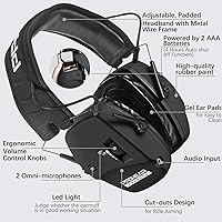 Vista 5 de PROHEAR Orejeras electrónicas digitales de protección auditiva con almohadillas de gel GEP02, orejeras de amplificación de sonido 5X, protección