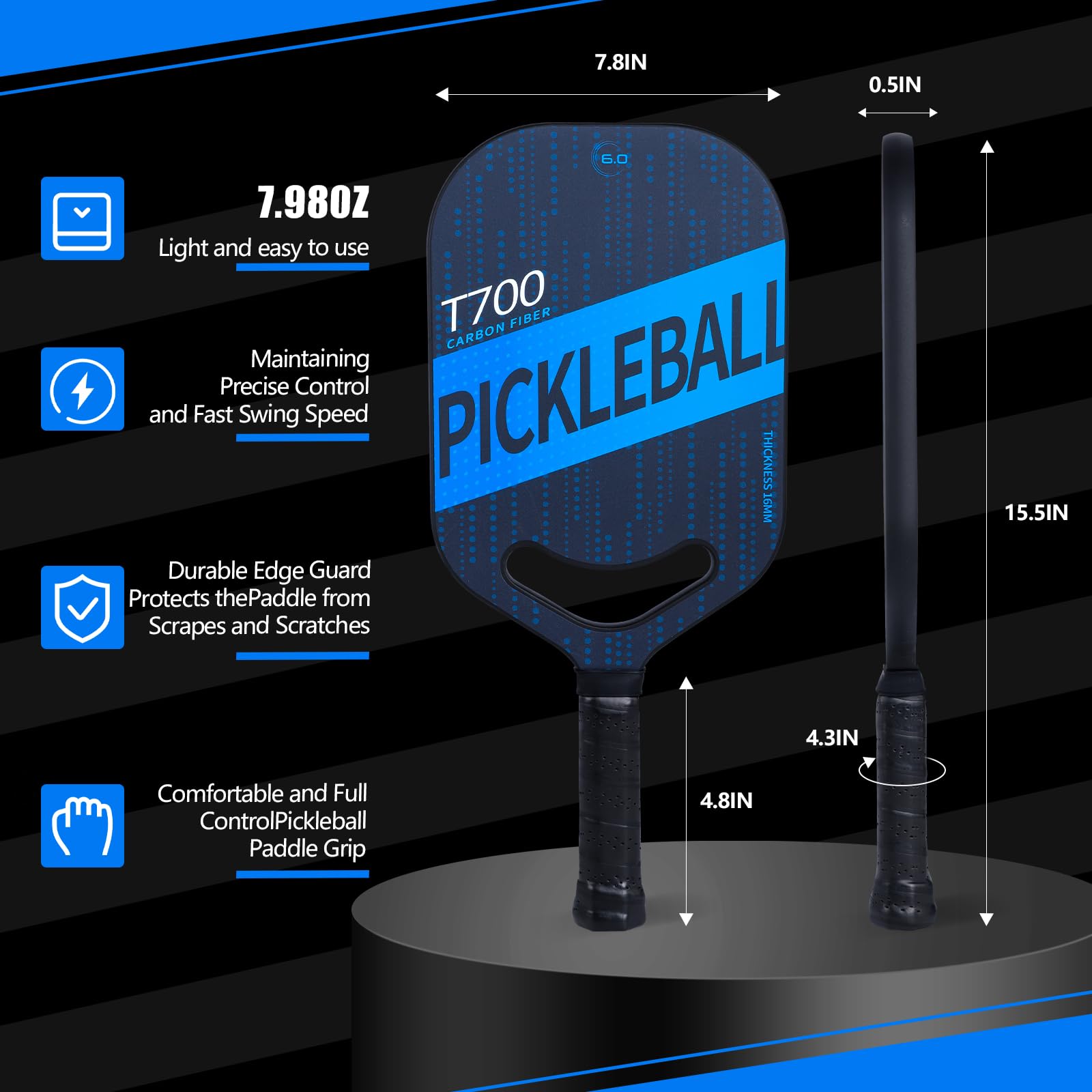 Cosmos Spin Edgetech Pickleball 0.630 In Paddle Superficie | Meses Sin - View #5