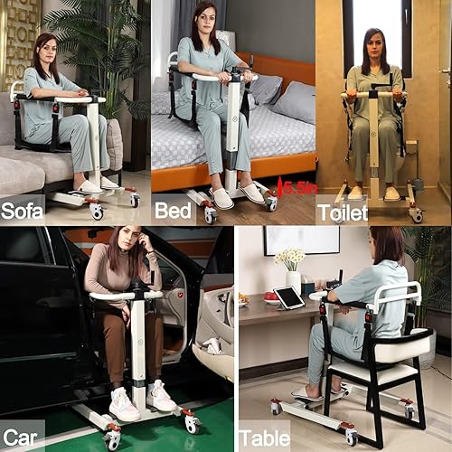 Miniatura 28 de Silla elevadora de paciente, silla de ruedas elevadora para pacientes para el hogar y el automóvil, silla elevadora portátil para pacientes, silla