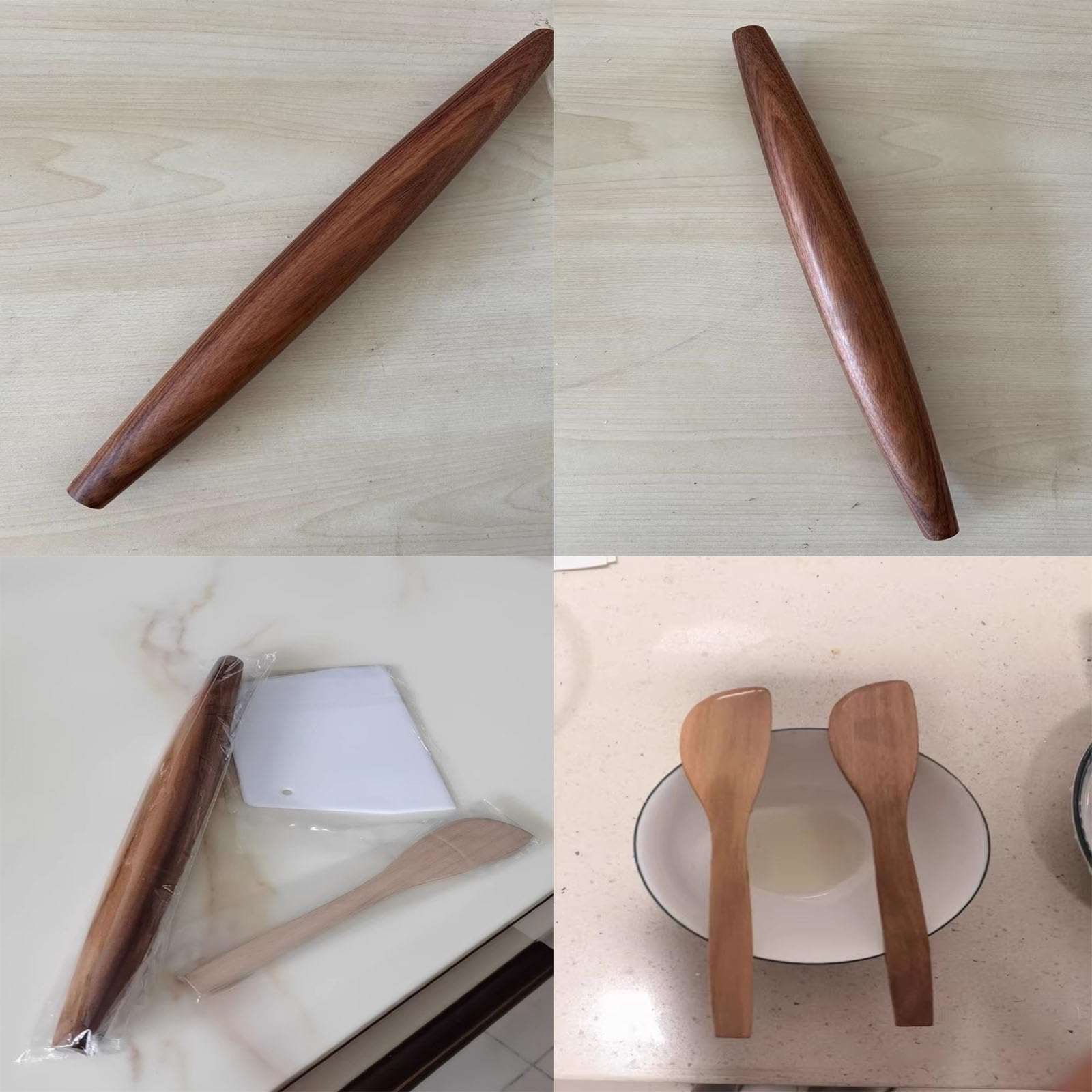 Rodillo de amasar cocina Rodillo De Masa Cónico Antiadherente, Rodillos De Madera Para Hornear Utensilios De Cocina Esenciales, Rodillo Para Pasta Fideos Masa De Hojaldre Wonton Bao Bun Pan Galleta ﻿(