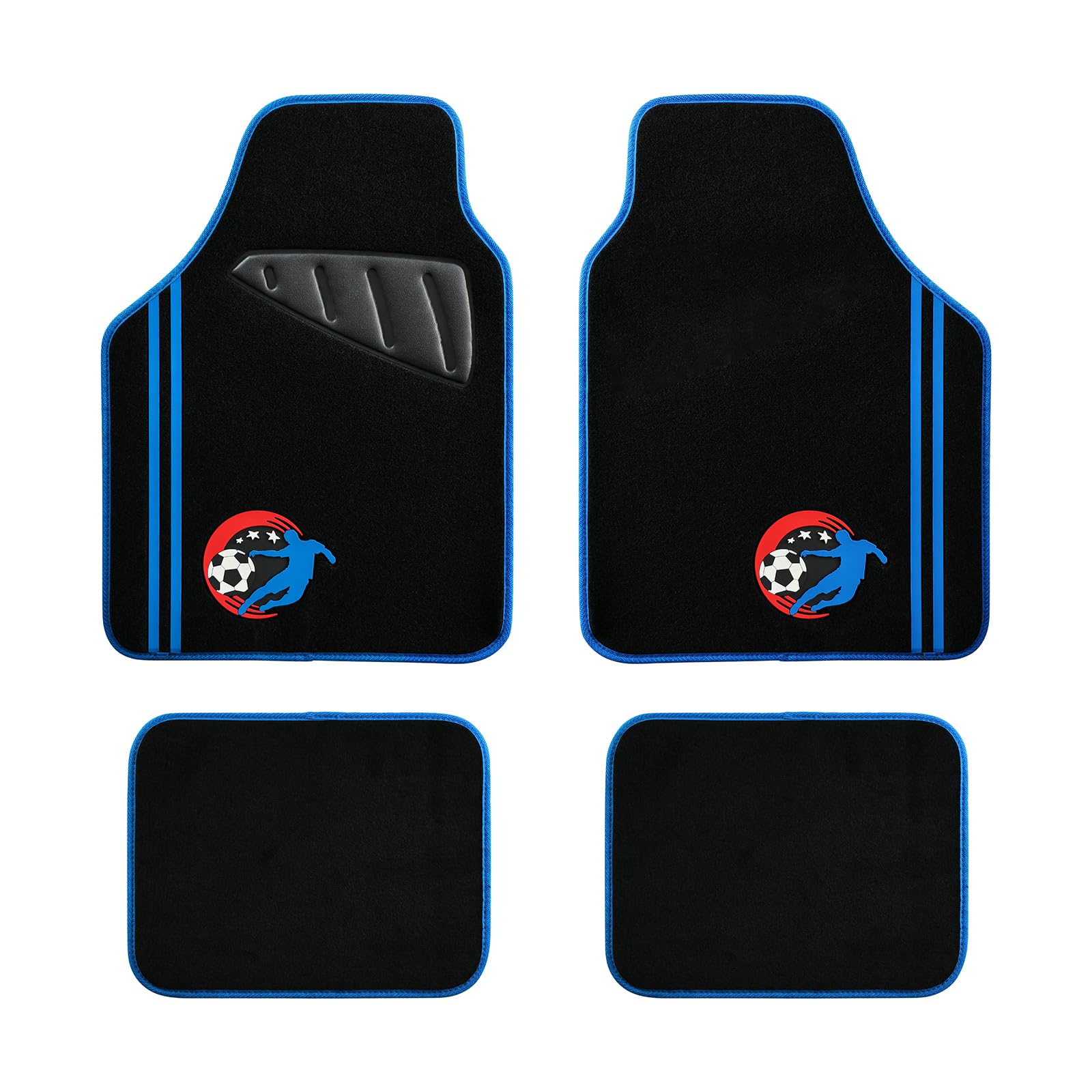 August Auto Universal Soccer and Trim Design Car Floor Mats Understated Nobility Blue Car Floor Mats with Heel