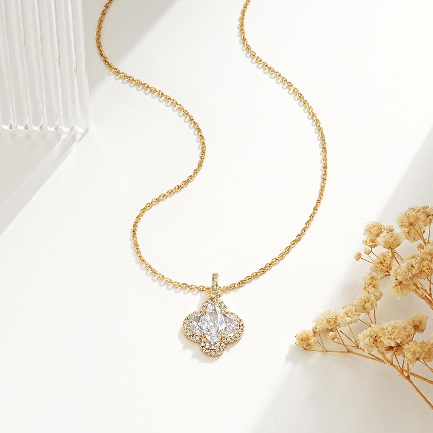 VACRONA Gold Pendant Necklaces for Women 14K Gold Plated Dainty Necklace Elegant Jewelry Gifts - Image 4