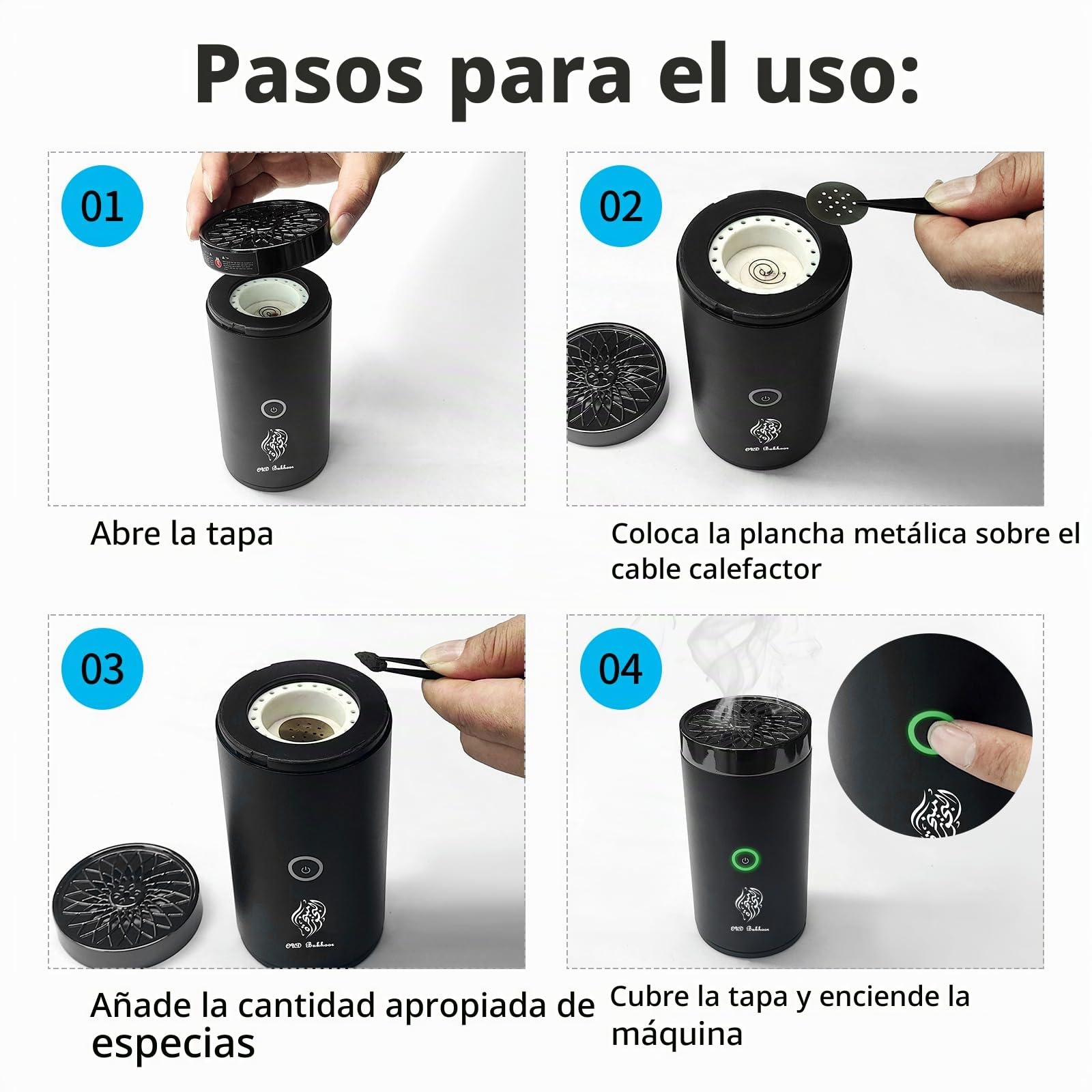 Quemador de incienso eléctrico, quemador de incienso eléctrico para coche, quemador de incienso electrónico portátil con función de carga USB, quemador de incienso Bakhoor para el hogar