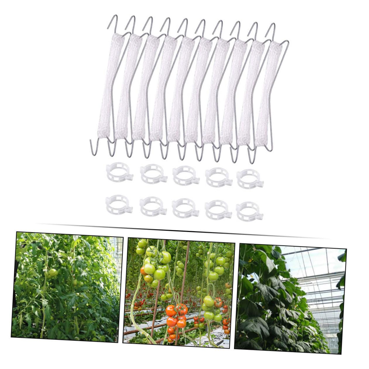 BESPORTBLE 2 Set di Cetrioli Appesi Piantine di Pomodoro Gancio Pomodori Controllo A più Livelli Verdure Picchetti Recinzione Palo Pianta Sollevato Twist Impilabile Pisello Stecca in Acciaio