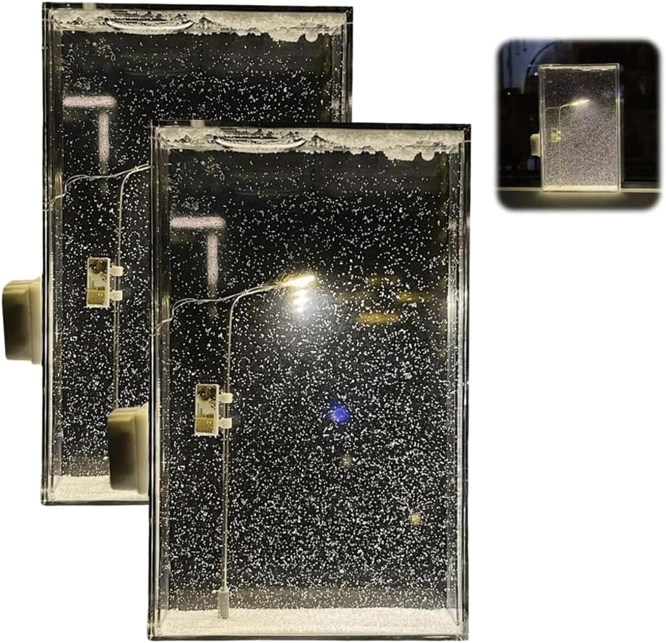 Christmas Snow Scene Nightlight,Snowy Night Street Lamp DIY Materials Snow Night Light Christmas Decor,Realistic Snowy Night Street Lamps,It's an Excellent Gift to Give to Friends and Love in Winter
