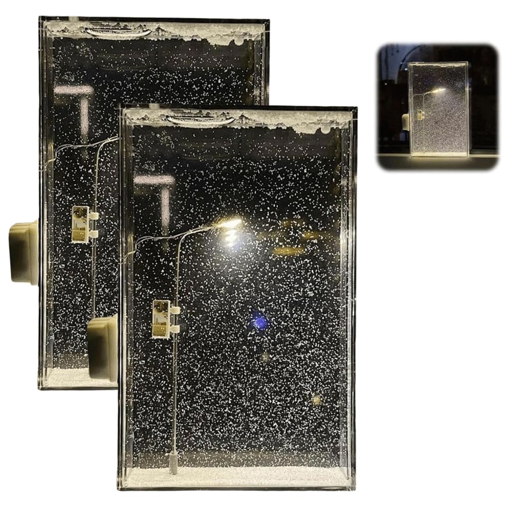 Christmas Snow Scene Nightlight,Snowy Night Street Lamp DIY Materials Snow Night Light Christmas Decor,Realistic Snowy Night Street Lamps,It's an Excellent Gift to Give to Friends and Love in Winter