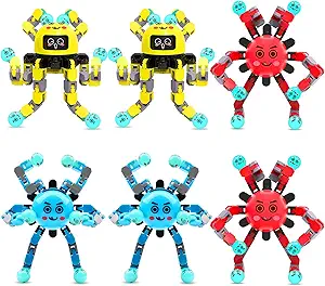 Transformable Fidget Spinner Toys for Kids and Adults,6 PCS Finger Sensory Toy for Teens with Autism ADHD Anxiety Relief,Birthdays Gifts Party Favors for Boys Girl Travel Stocking Stuffers