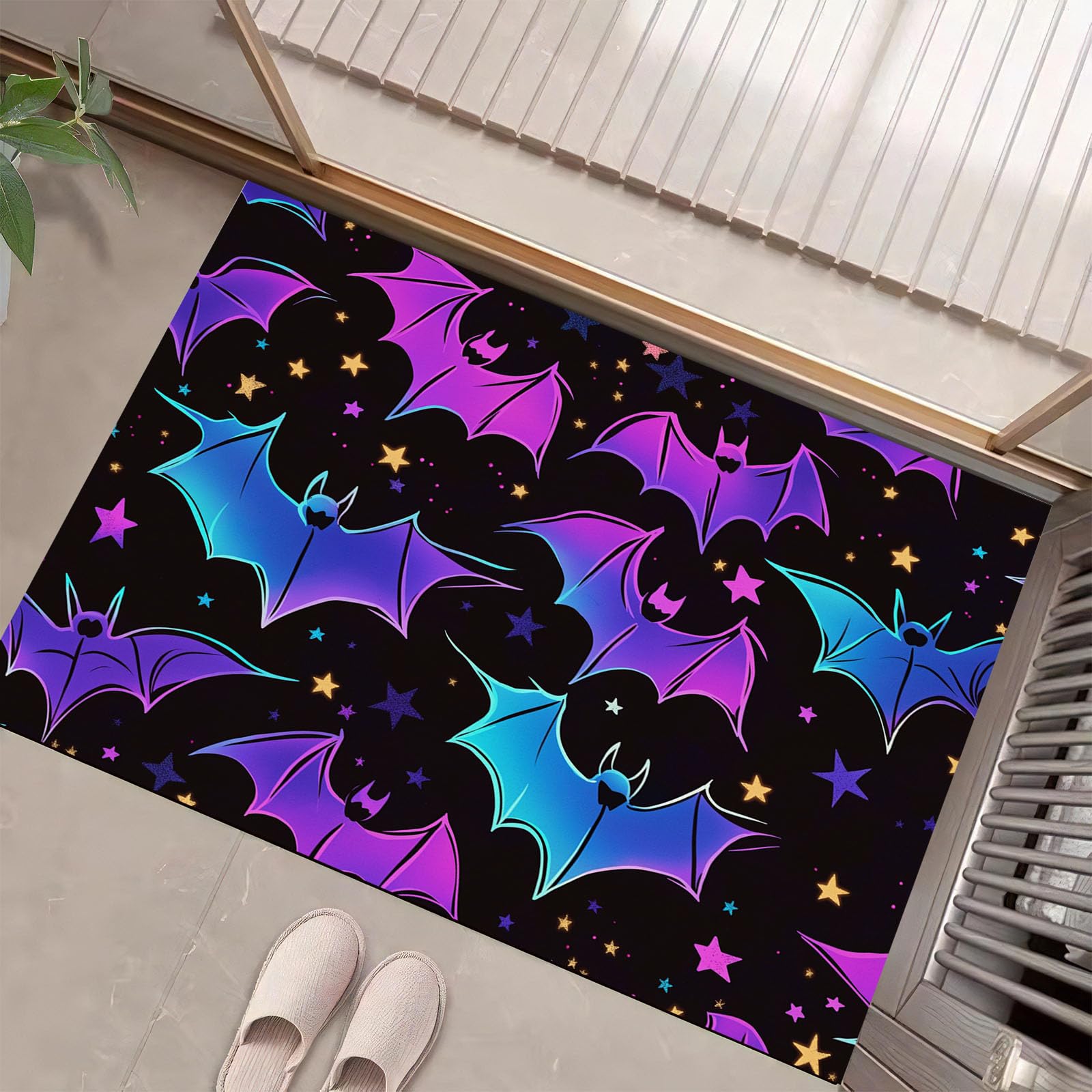 Tapis bleu style artistique sombre idéal pour décorer une salle de jeux