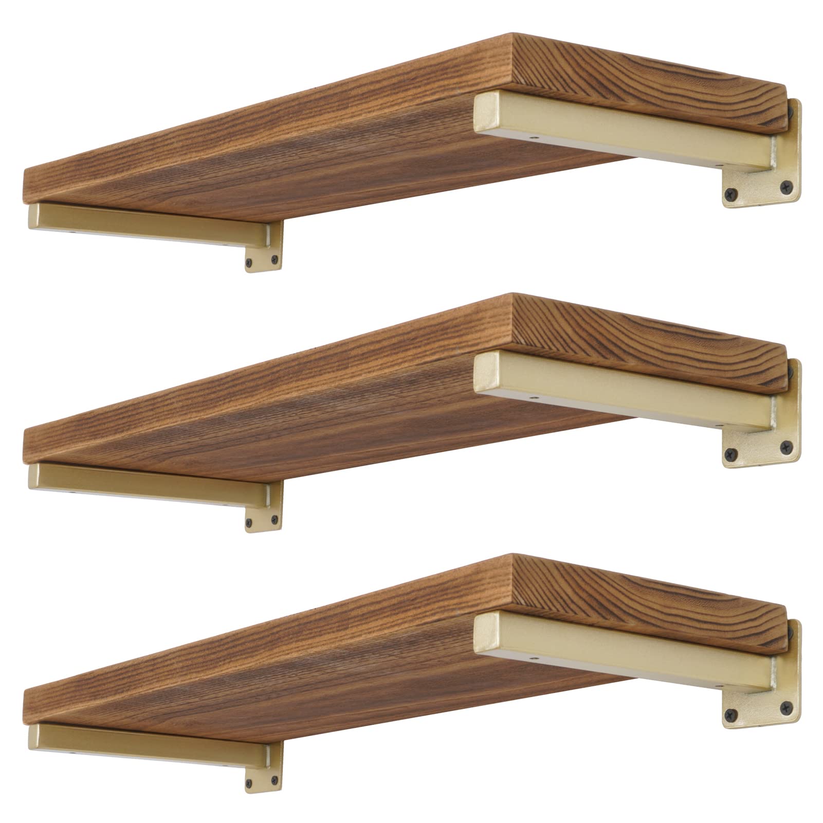 Support d'étagère murale flottante doré lot de 6 équerres fer robuste décoration salon