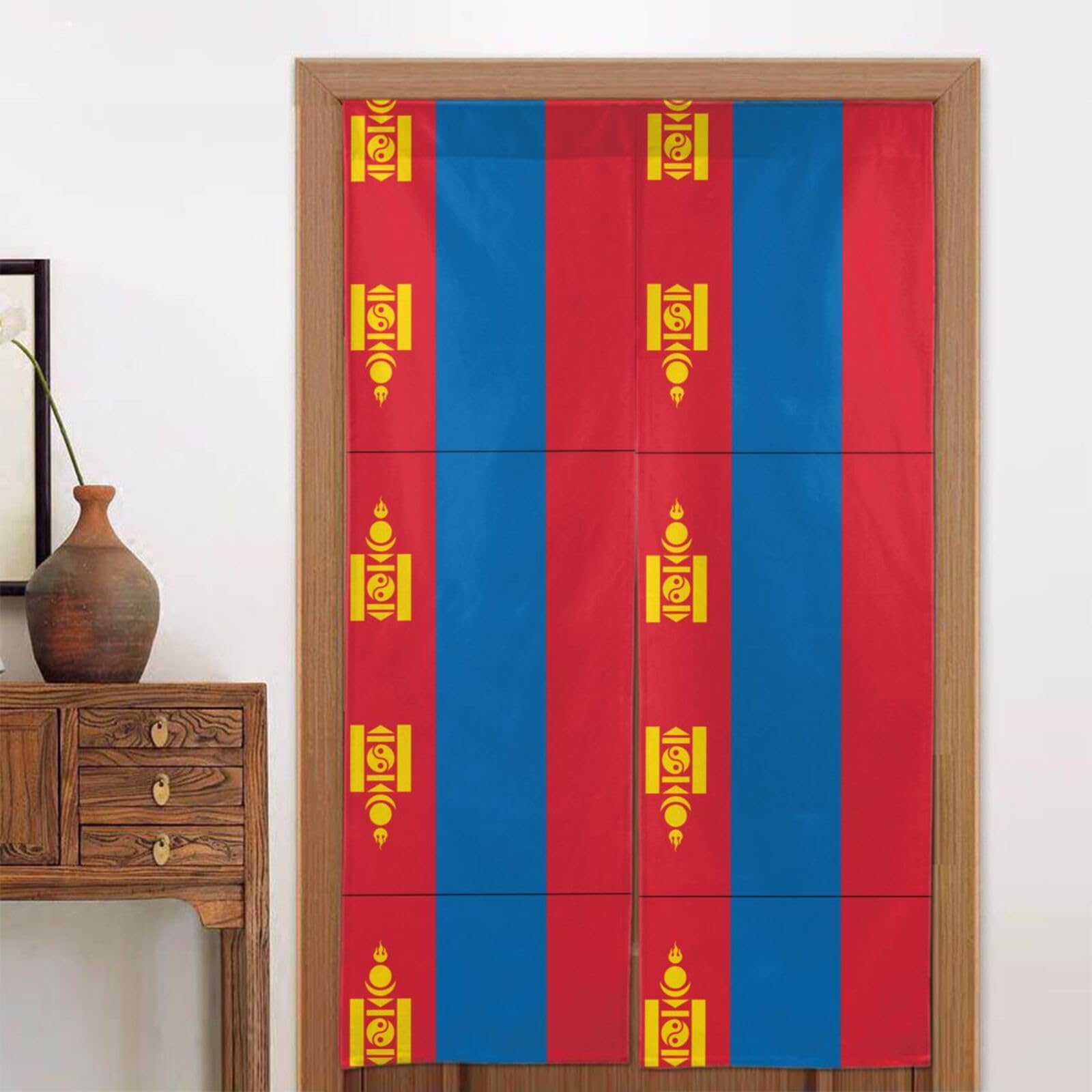 CNTDBU Mongolian flag Door Curtain 34x56 Inch-Room Divider Panel for Privacy, Entryway Screen for Kitchen Bedroom