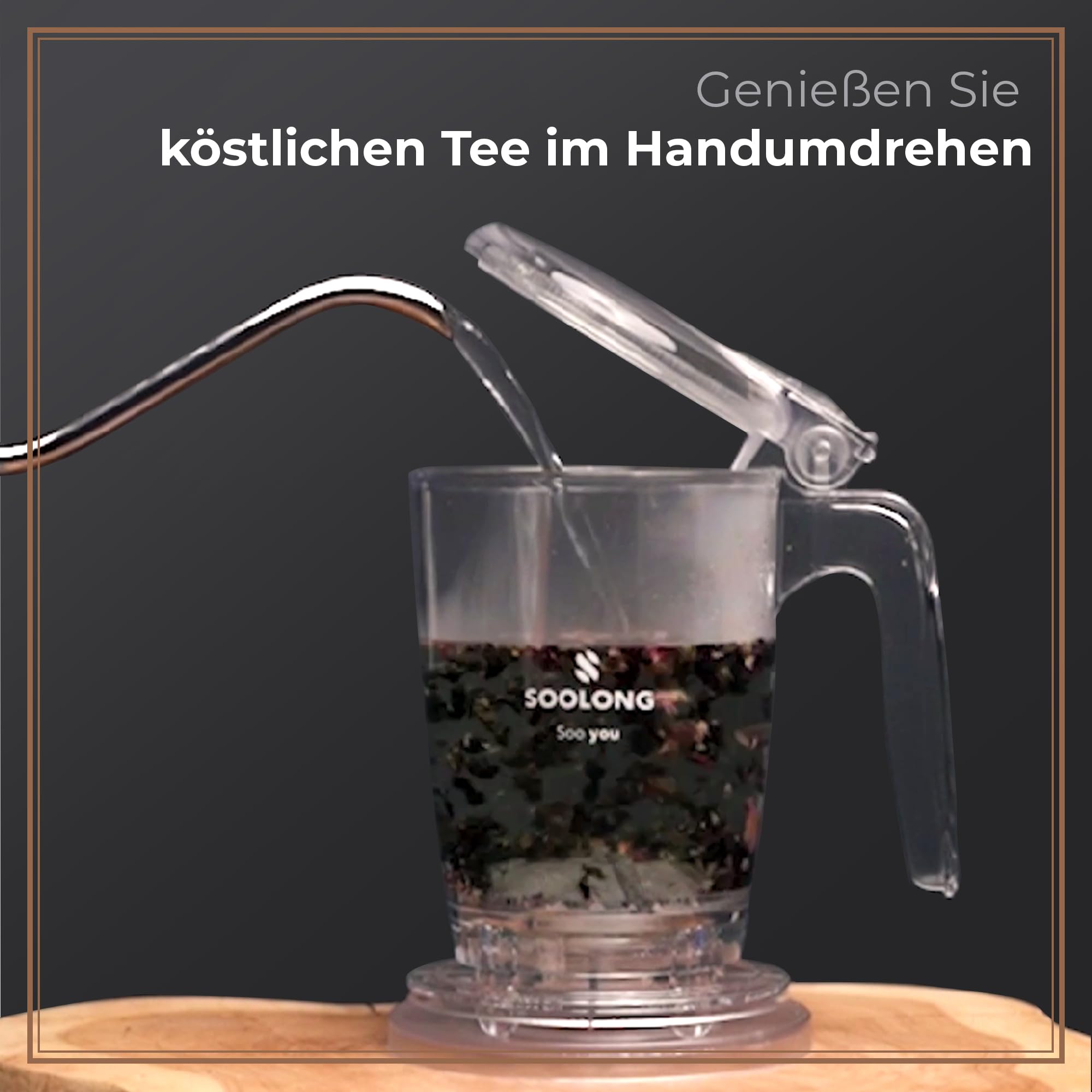 Soolong Teamaker, Infuse Master, praktischer Teekocher, Ice-Teekocher für Tee und Eistee aus Tritan, Teekocher ist BPA-frei und spülmaschinenfest - 450ML - Muttertag - Geschenk - 1 Stück