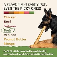 Vista 5 de Earth Animal No Hide - Palitos masticables grandes con sabor a cerdo natural sin cuero crudo para perros, palitos masticables de larga duración