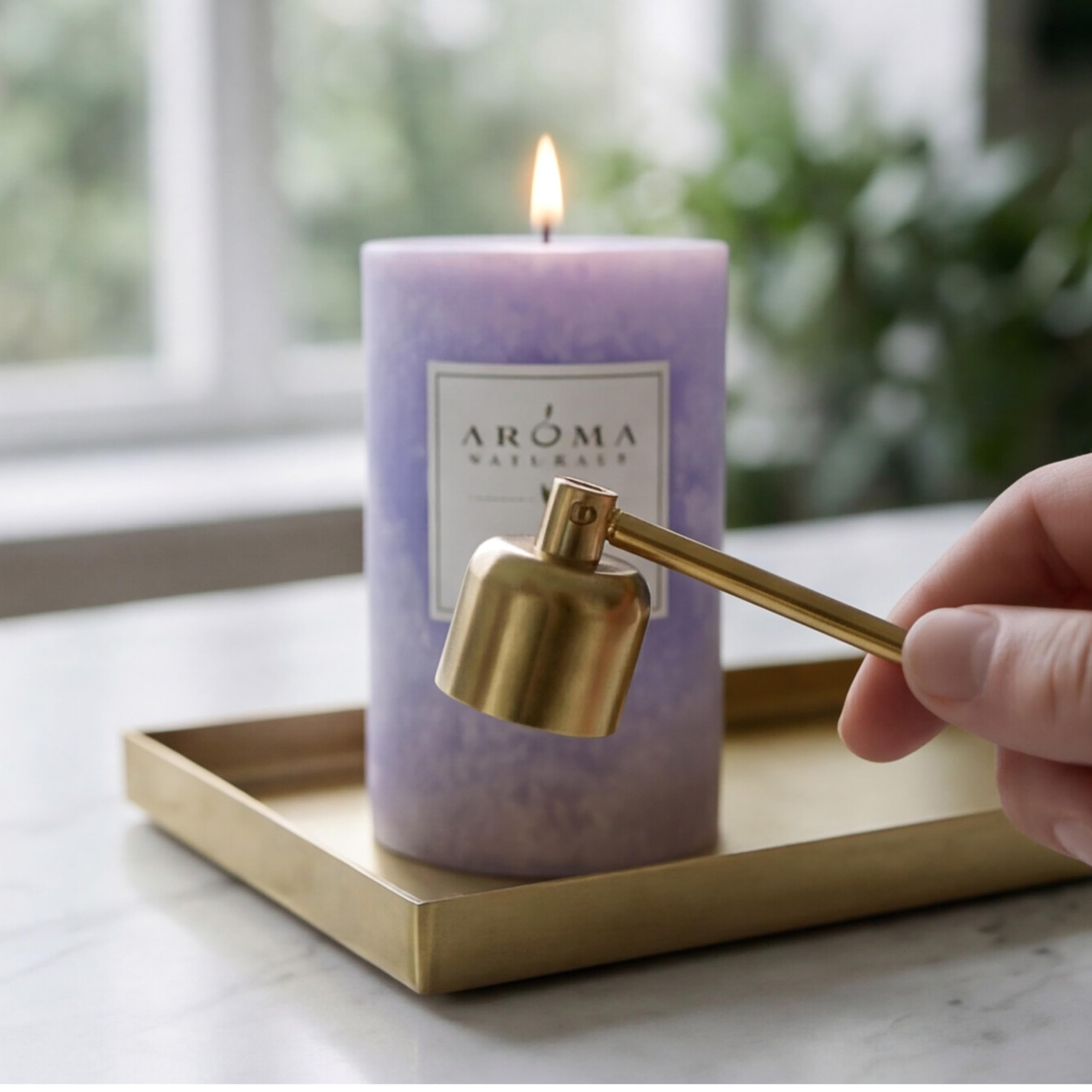 Aroma Naturals Stumpenkerze mit ätherischem Öl, 6,3 x 10,2 cm, Lavendel, 325 ml