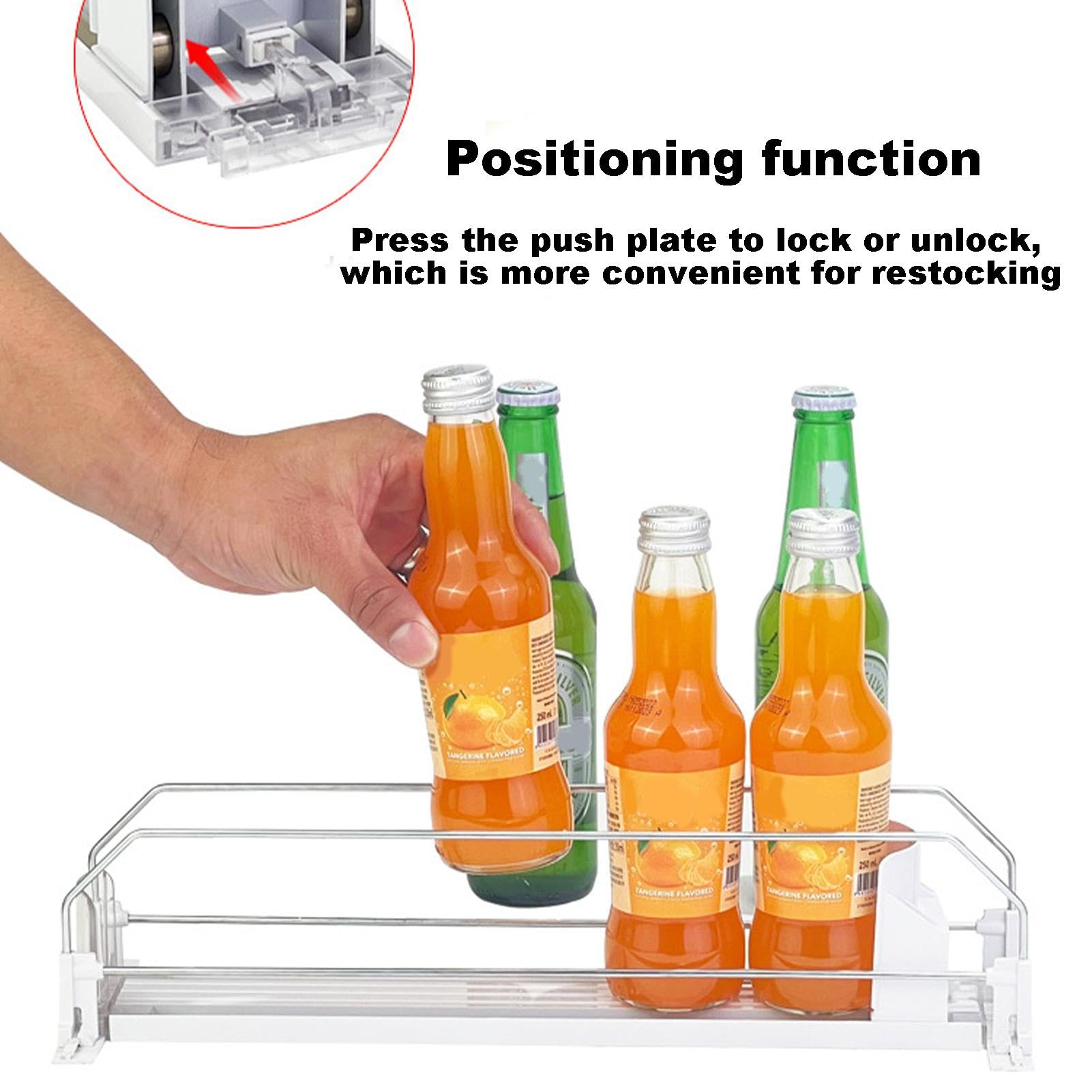 Dispensador de latas de soda, dispensador de latas de refrigerador | organizador de latas de refresco con 5, dispensador de refrescos, organizador de latas ajustable de 16.14 x 16.54 x 3.15