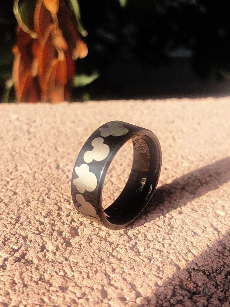 Disney Silhouette Wedding Band, Mickey Mouse Ring, Mickey Wedding Ring, Minnie Wedding Band, Disney Wedding Ring, Disney Engagement Ring Man