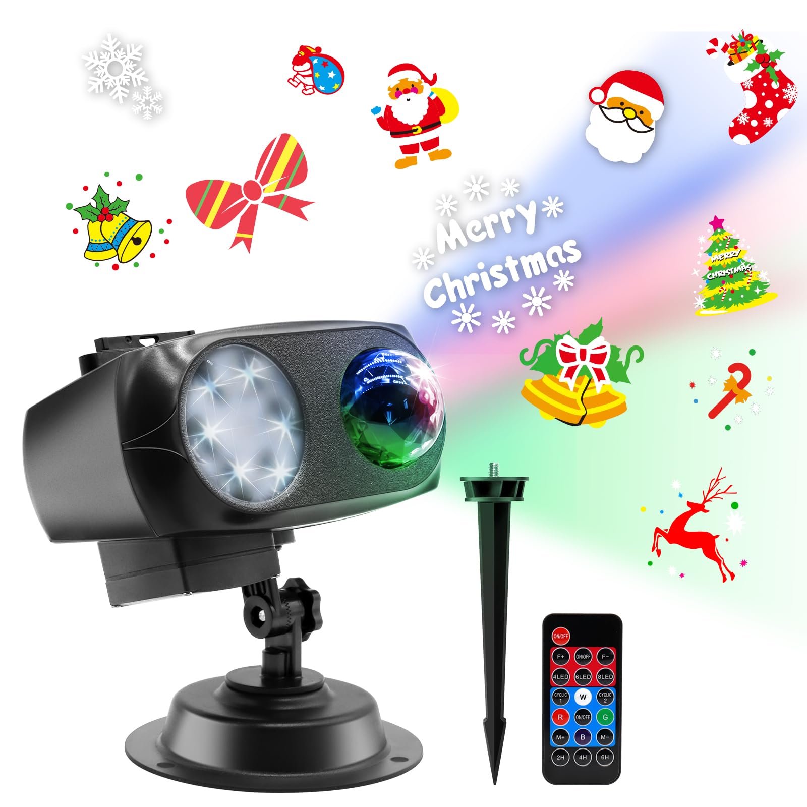 Proiettore di Natale luci per esterni IP44 impermeabile, 15 W luminoso HD Ocean Wave Effect, 12 diapositive 96 nessuna dissolvenza immagini luce per regalo Halloween, Natale proiettore LED decorazione