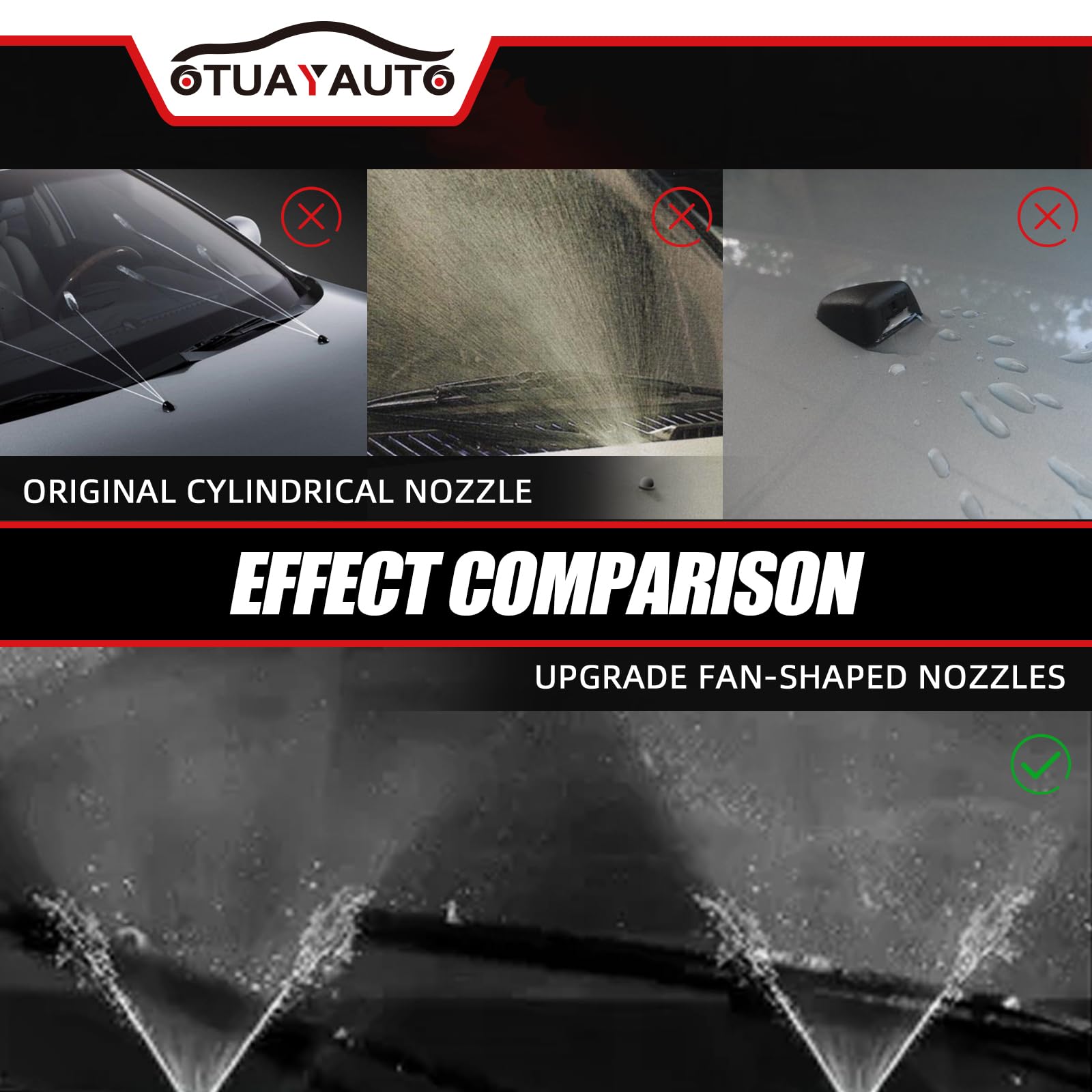Amazon.com: OTUAYAUTO Front Windshield Washer Nozzles Kit