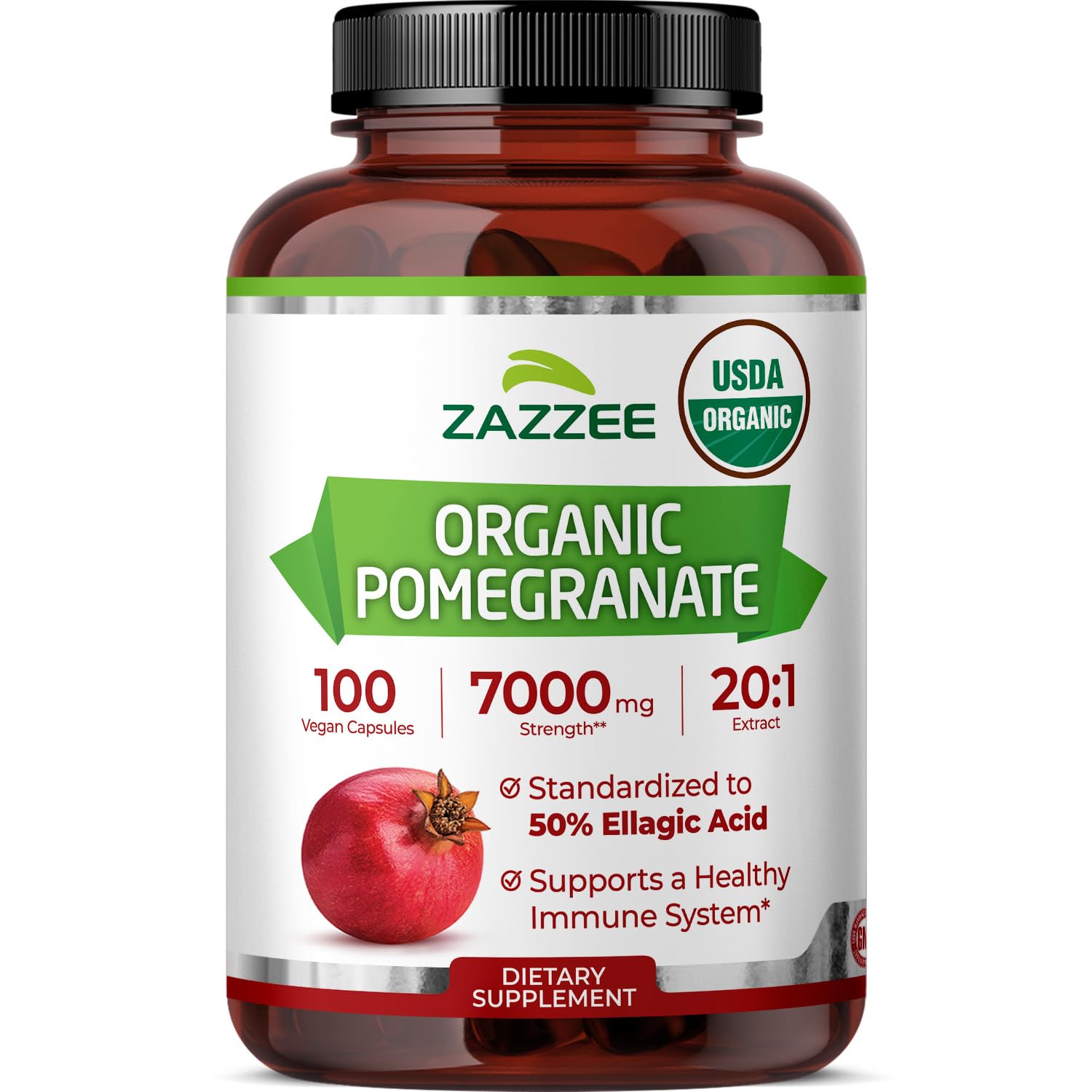 Zazzee USDA Organic Pomegranate 20:1 Extract