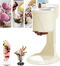 Máquina De Sorvete Italiana De 1000ml, Máquina De Fazer Sorvete Macio Doméstico, Mini Máquina Automática Pequena De Cone De Iogurte, Com Copo Medidor E Espátula