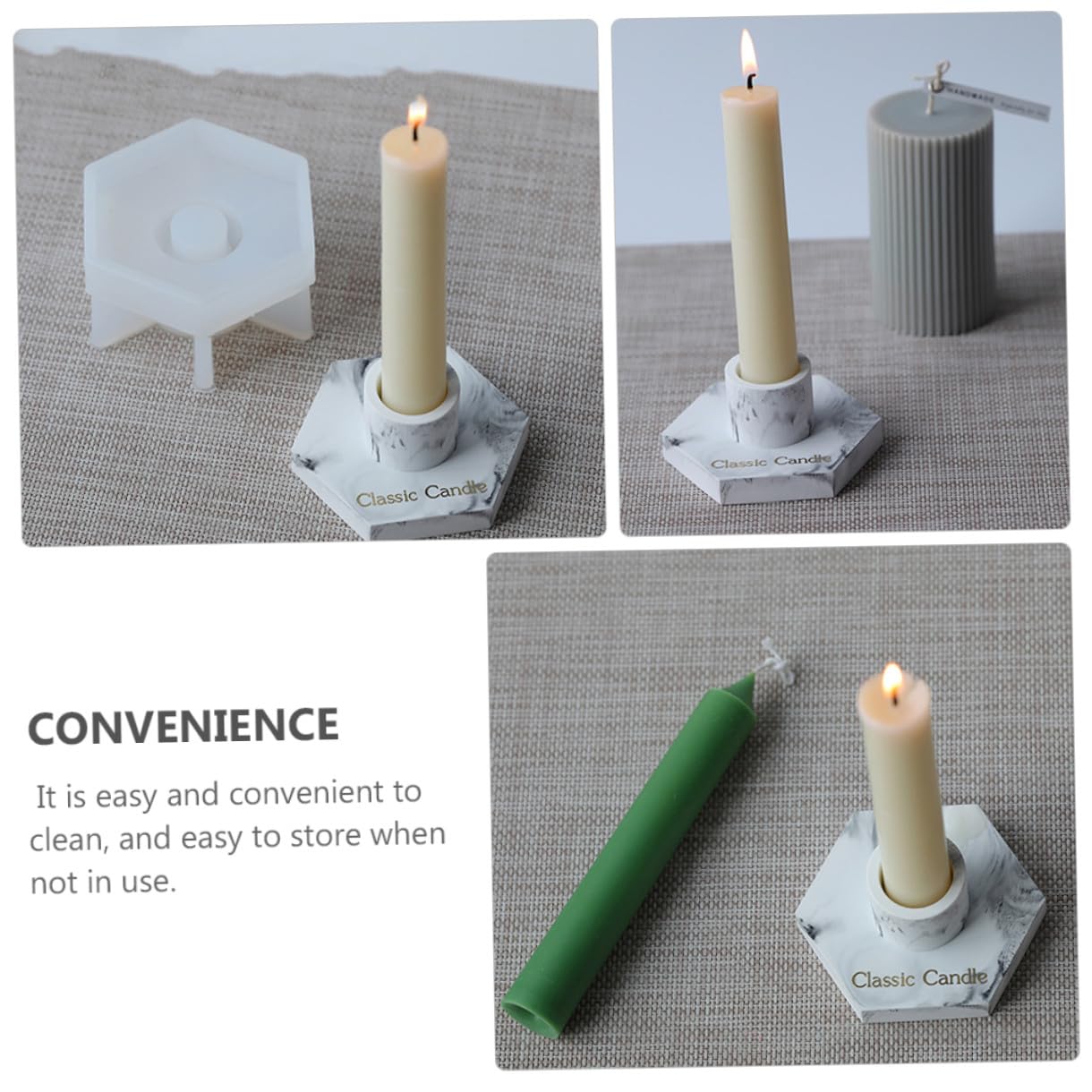 Lurrose 2 Pezzi Stampo Per Candela A Forma Di Bastoncino Stampo Per Candela A Colonna Geometrica Stampo Per Candela Conica Stampo in Silicone Per Progetti Creativi