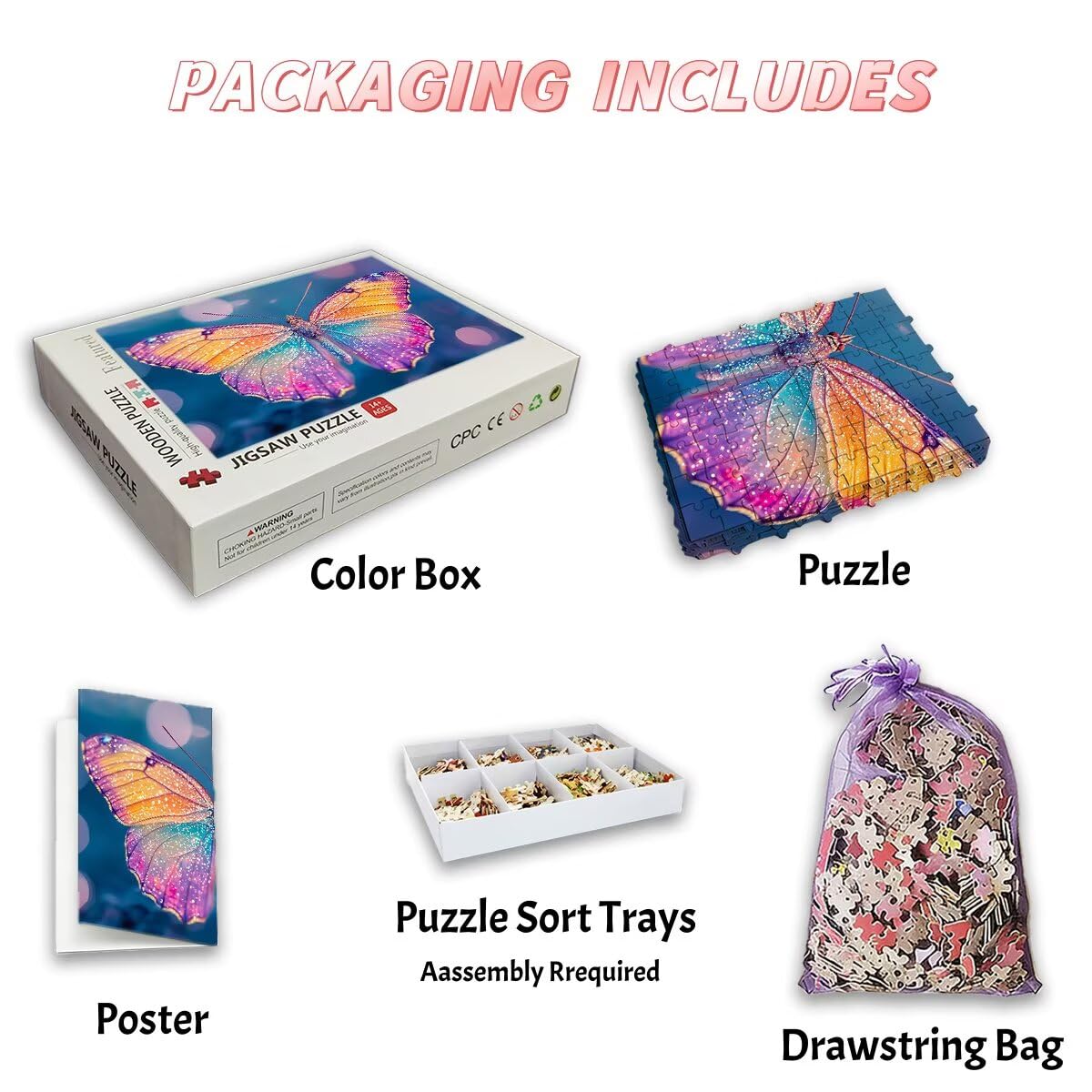 Puzzle 5000 sztuk motyl drewniane puzzle sen klasyczne puzzle wyzwanie dla całej rodziny, zabawki puzzle litery na plecach, oryginalne prezenty dla mężczyzn wystrój -2001