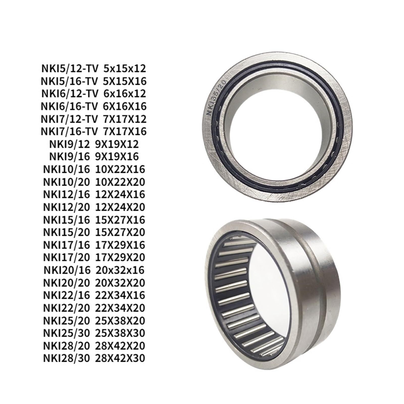 Aspectos, Rodamiento de agujas 2 piezas con anillo interior NKI5/12 5/16 6/12 6/16 7/12 7/16-TV 9/12 9/16 10/16 10/2 (NKI22-16 22X34X16)(NKI17-20 17X29X20)