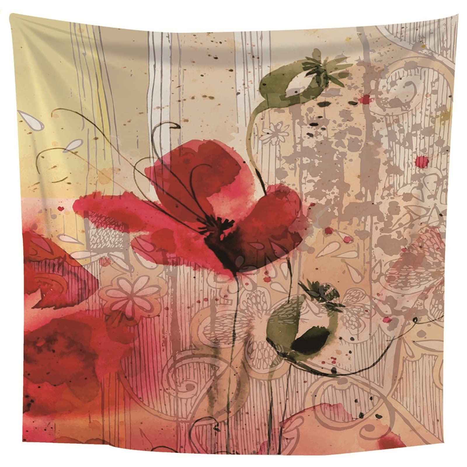 Aeici Tapices Pared, Tapiz De Tela para La Pared Flor Tapiz Pared Wall Hanging, Bedsheet(260X240Cm)
