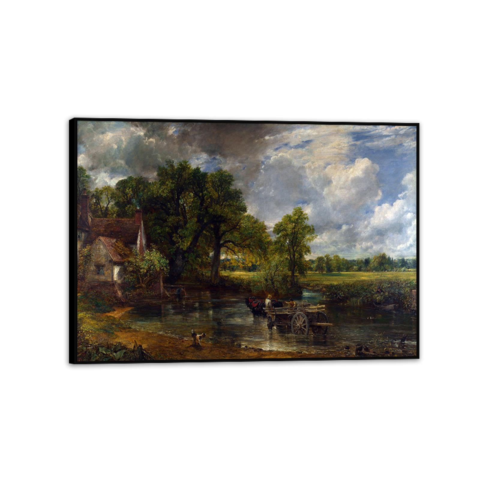 MYCGGDGH Cuadro Giclee Imprimir en Lienzo,El carro de heno,Reproducciones de Famosos Cuadros ArtíSticos de Pared Carteles E Impresiones Para DecoracióN100x70cm(39x28in) Marco negro