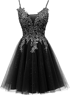 short black lace prom dress