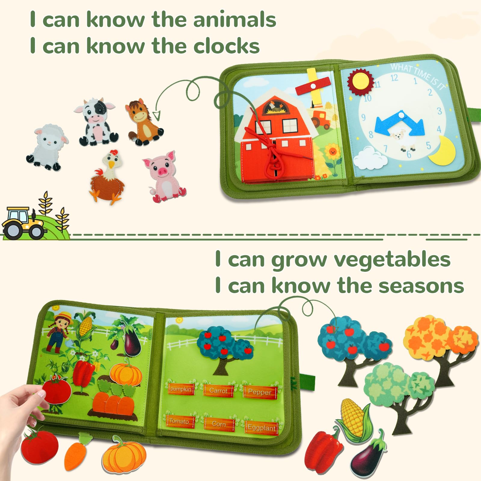 Busy Board Montessori, Busy Book Libro Montessori Interattivo, Giochi Montessori 1 Anno e 4 Anni, Giochi Bambini 1 Anno, Sensoriale Educativo Giochi, Bambini Bimba Bimbo Regalo Compleanno Natale