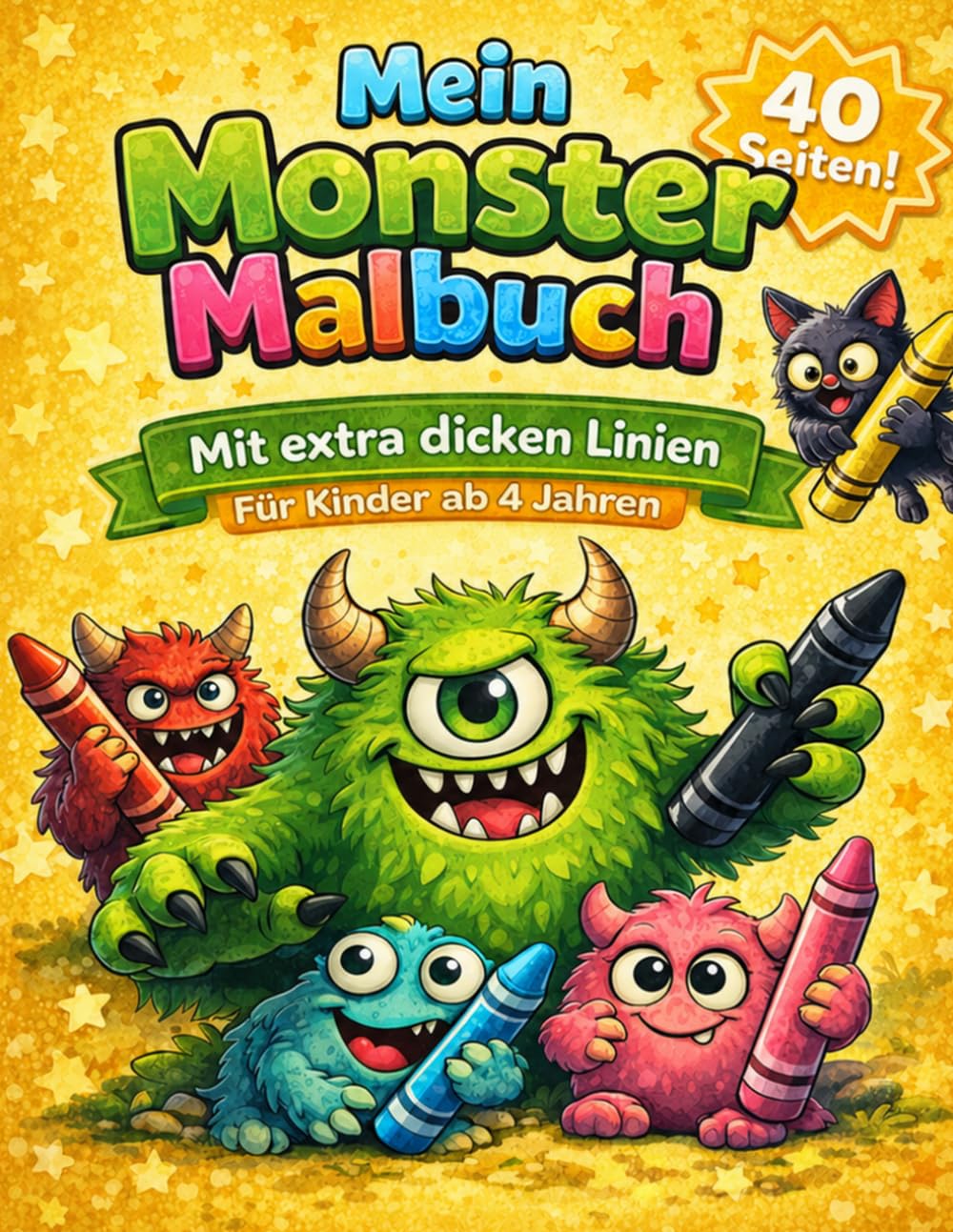 Mein Monster Malbuch für Kinder ab 4 Jahren Mit extra dicken Linien | 40 Seiten Malspaß mit süßen Monstern: Einfaches Ausmalbuch für Kleinkinder | Fördert Kreativität und Motorik
