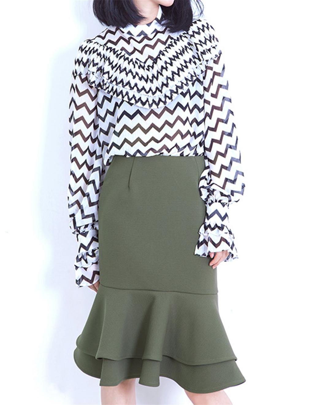 Jupe de la hanche army green pour vos sorties et soirées chic - 5