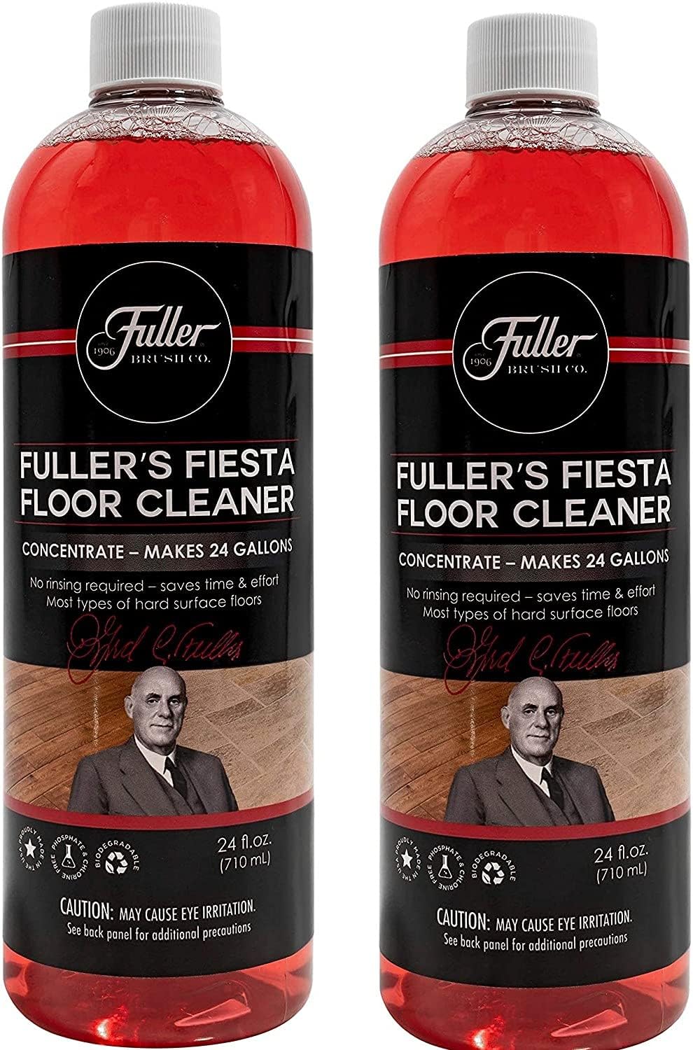 Fuller Brush Fiesta Floor Cleaner Liquid Concentrate - Eco Multi-Surface & Industrial Cleaning For Hardwood, Laminate, Linoleum, Tile & Ceramic Floors, 24 Fl. Oz. Bottle (2)