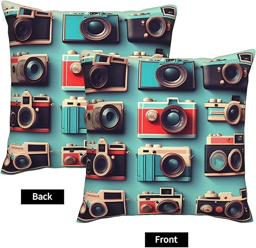 Miniatura 3 de Retro Cool Camera Collection Print Decorative Linen Pillow Covers, Couch Throw Pillows, Square Cushion Covers, Spring Home Decor