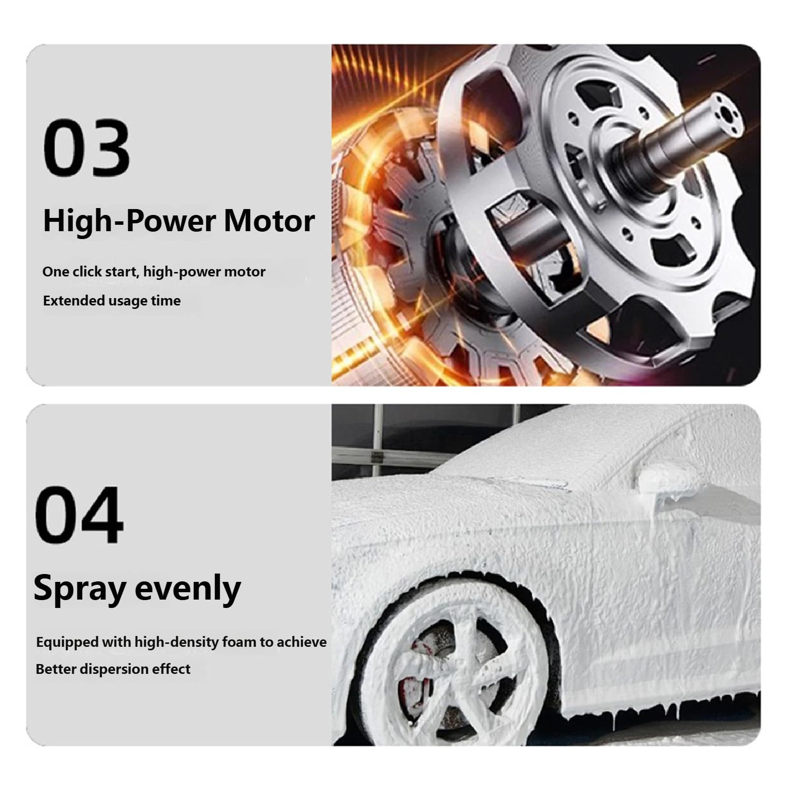 Aplicador eléctrico de espuma para lavado de coches, batería de 2600 mAh, capacidad de 1,7 L, USB, de carga rápida, aplicador de espuma inalámbrico para lavado de automóviles de alta presión