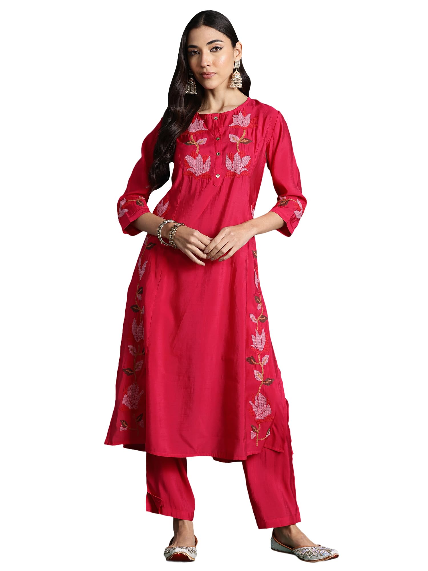 indo era Women's Cotton Ethnic Co-Ord Set | Kurta Pant Set | Stylish Cotton Suit Set for Women,6862-picture-44